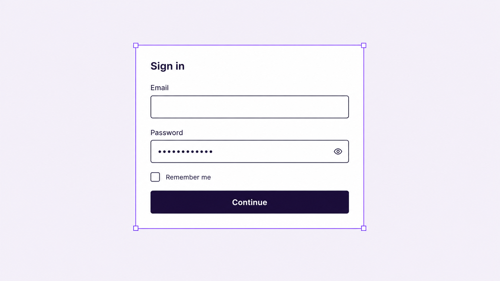 Login screen built with Wirefigma PRO